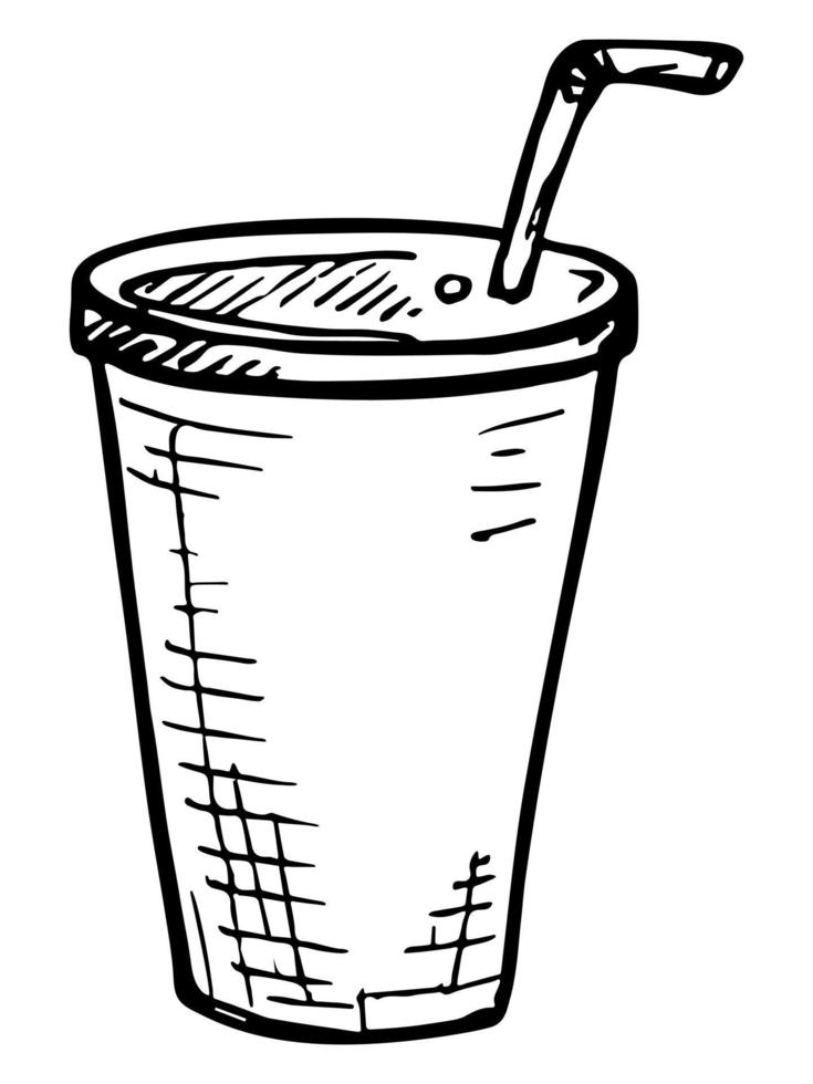 söt kopp vatten, milkshake, juice eller läsk. dryck illustration. enkel cocktail clipart vektor