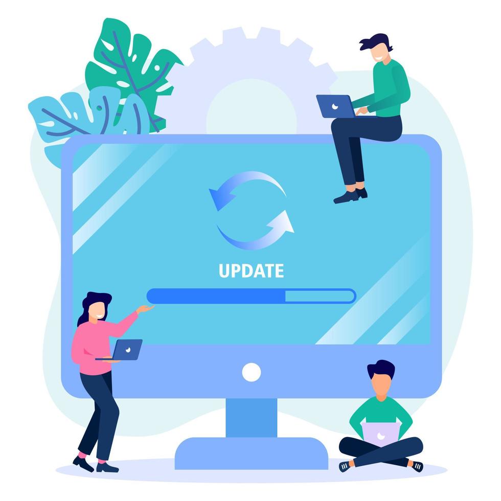 illustration vektorgrafik seriefigur av systemuppdatering vektor
