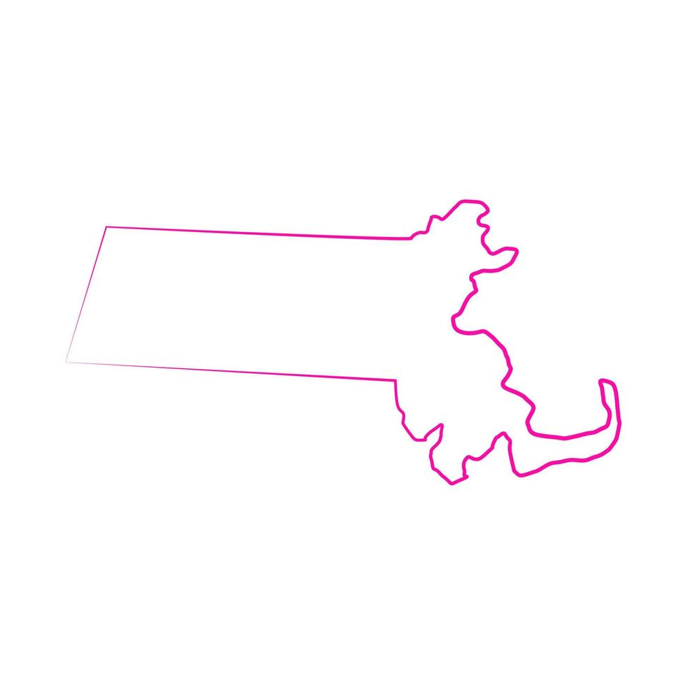 Massachusetts-Karte auf weißem Hintergrund vektor