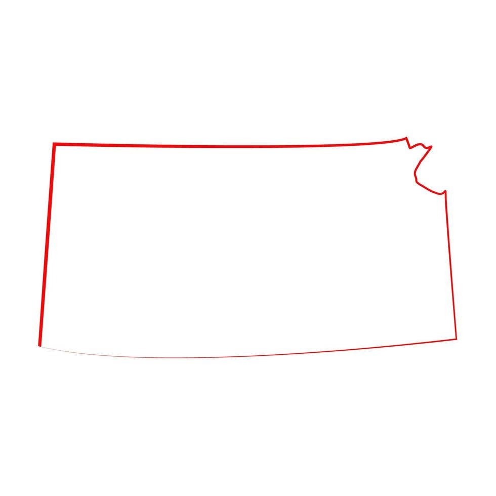 Kansas-Karte auf weißem Hintergrund vektor