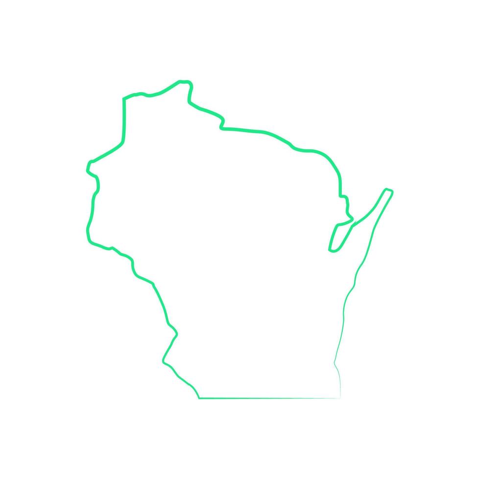 Wisconsin-Karte auf weißem Hintergrund vektor