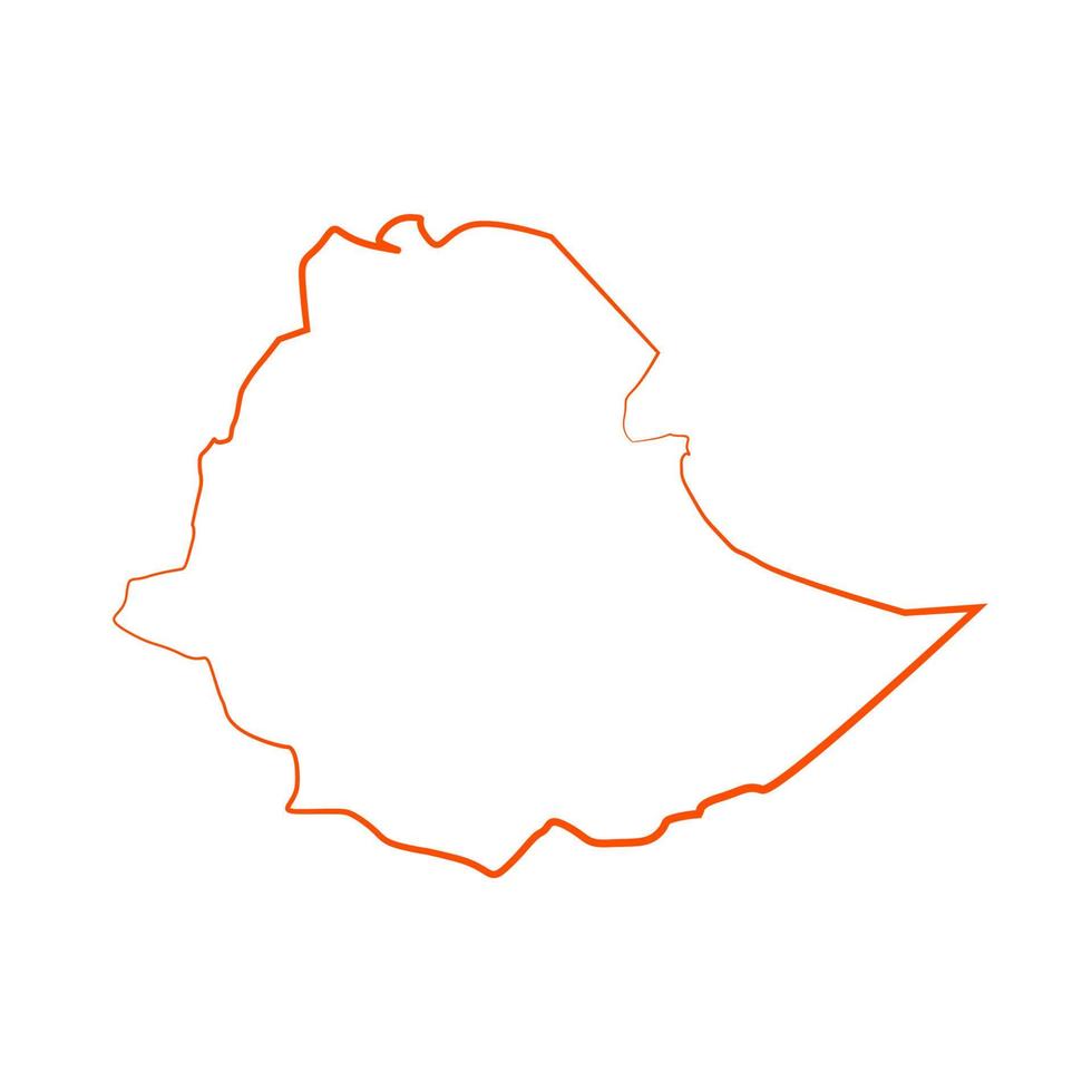 Äthiopien-Karte auf weißem Hintergrund vektor