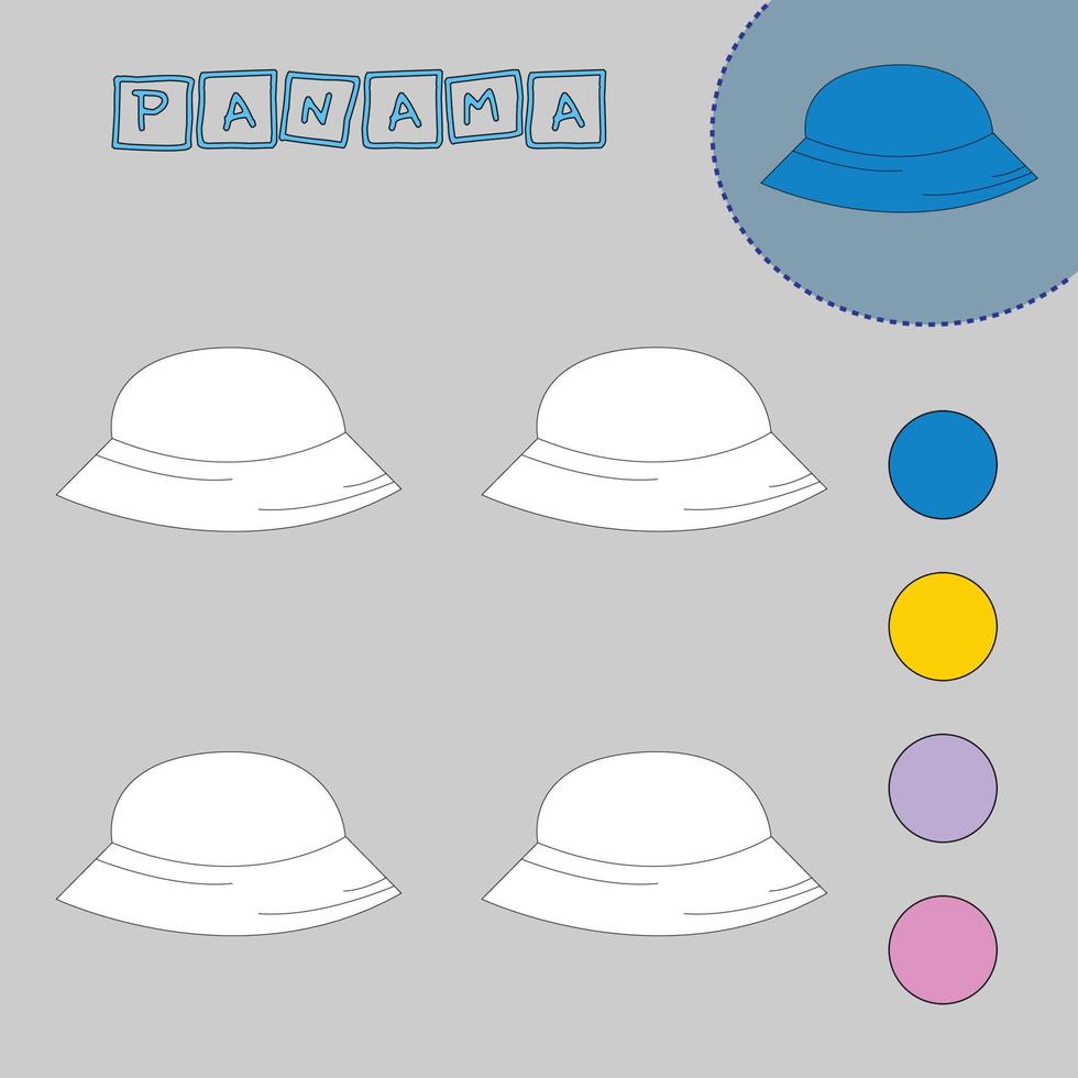 målarbok för ett panama. pedagogiska kreativa spel för förskolebarn vektor