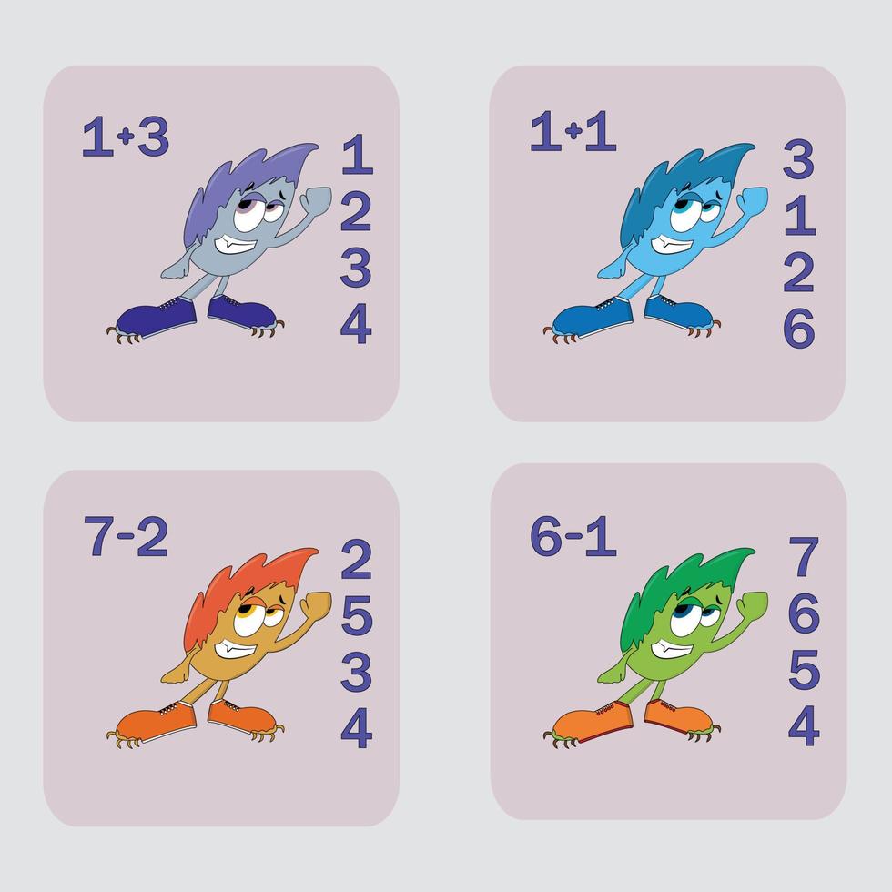 zählspiel mit lustigen monstern. vorschularbeitsblatt, kinderaktivitätsblatt, druckbares arbeitsblatt vektor