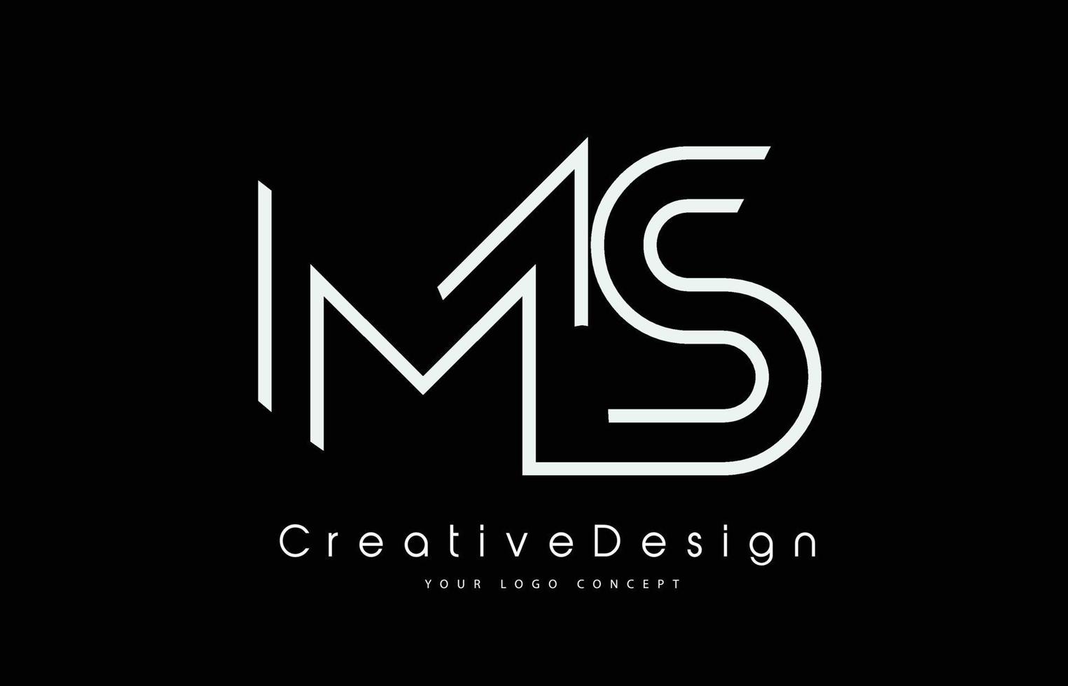 ms ms letter logo design i vita färger. vektor