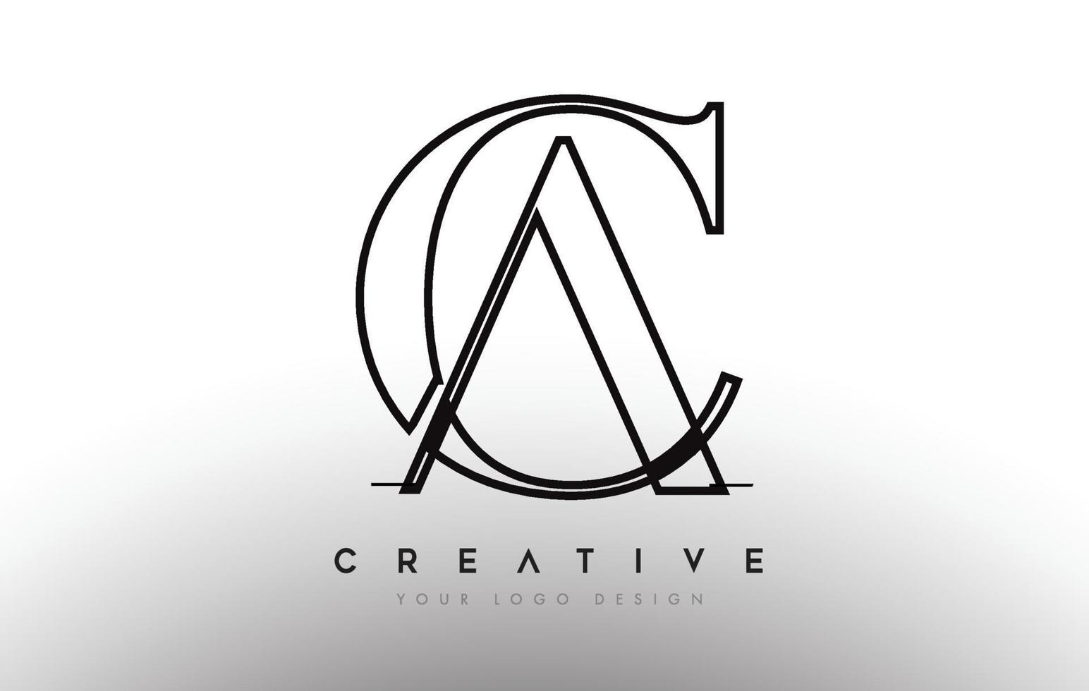 ca ac brief design logo logotype icon konzept mit serifenschrift und klassisch elegantem look vektor