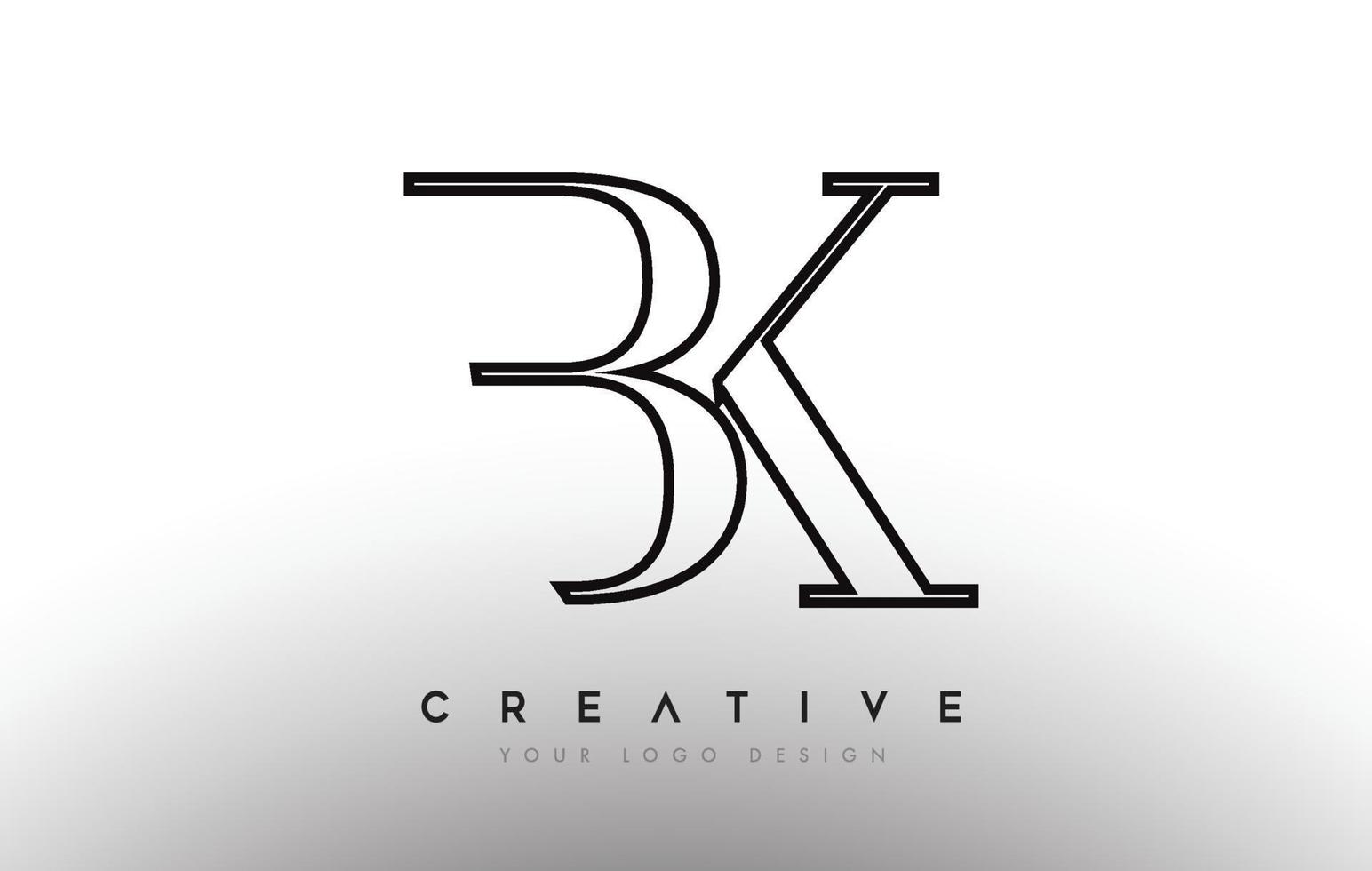 bk bk brief design logo logotype icon-konzept mit serifenschrift und klassisch elegantem look vektor