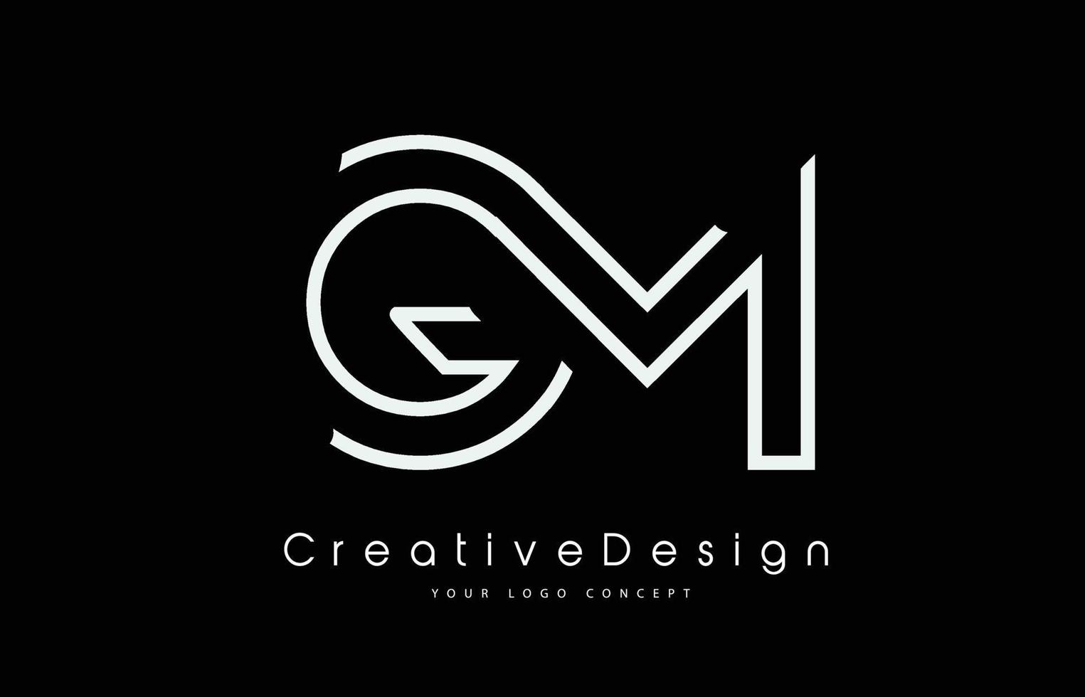 gm gm-Brief-Logo-Design in weißen Farben. vektor
