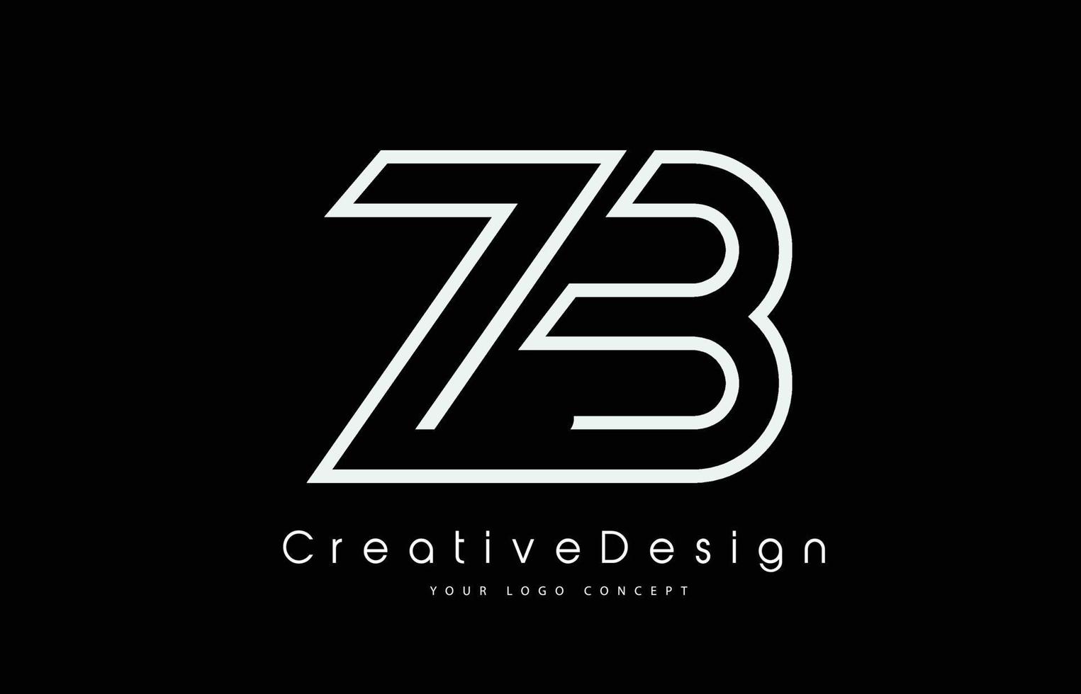 zb zb-Buchstaben-Logo-Design in weißen Farben. vektor