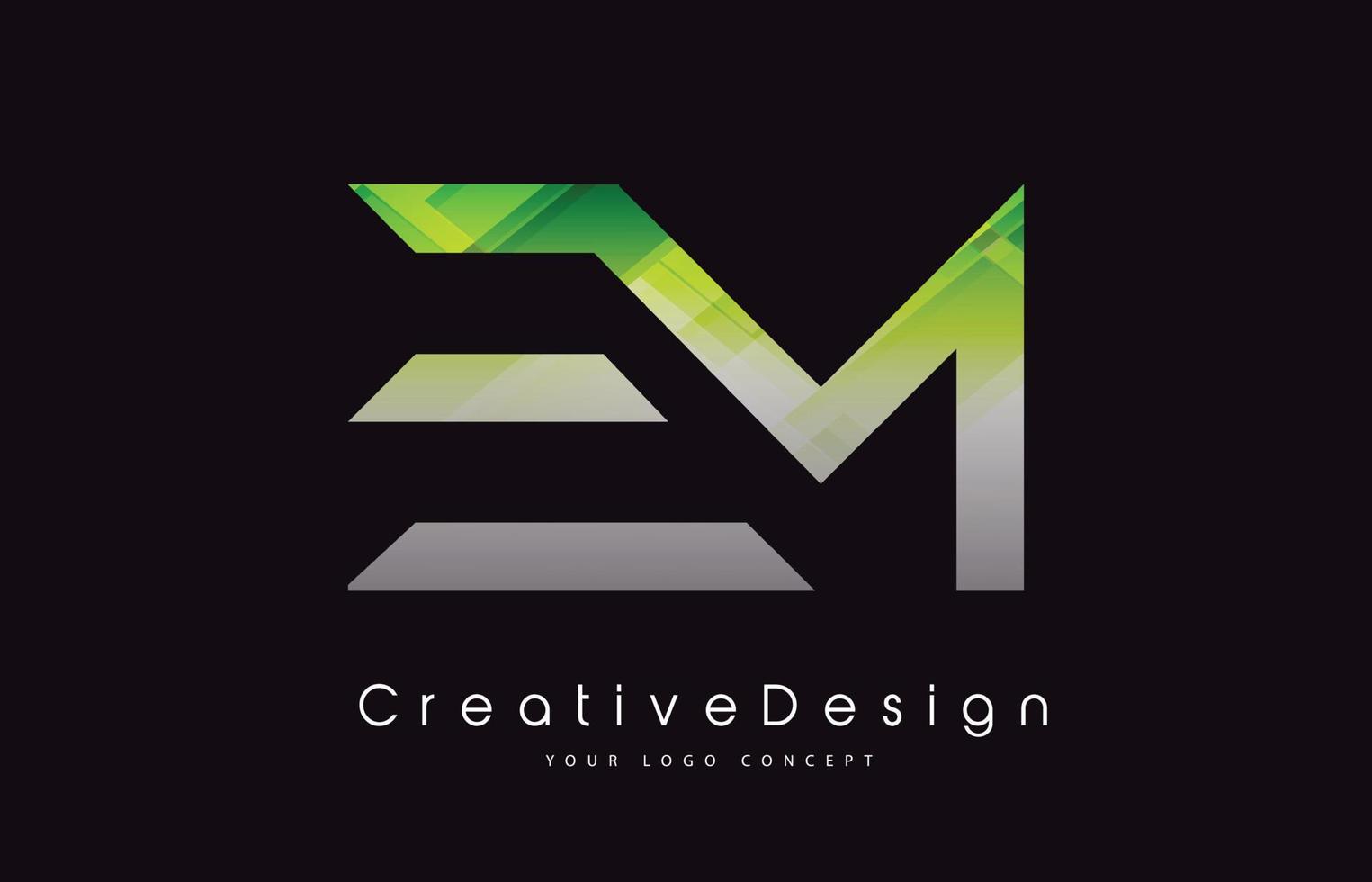 em-Brief-Logo-Design. grüne Textur kreative Symbol moderne Buchstaben Vektor-Logo. vektor