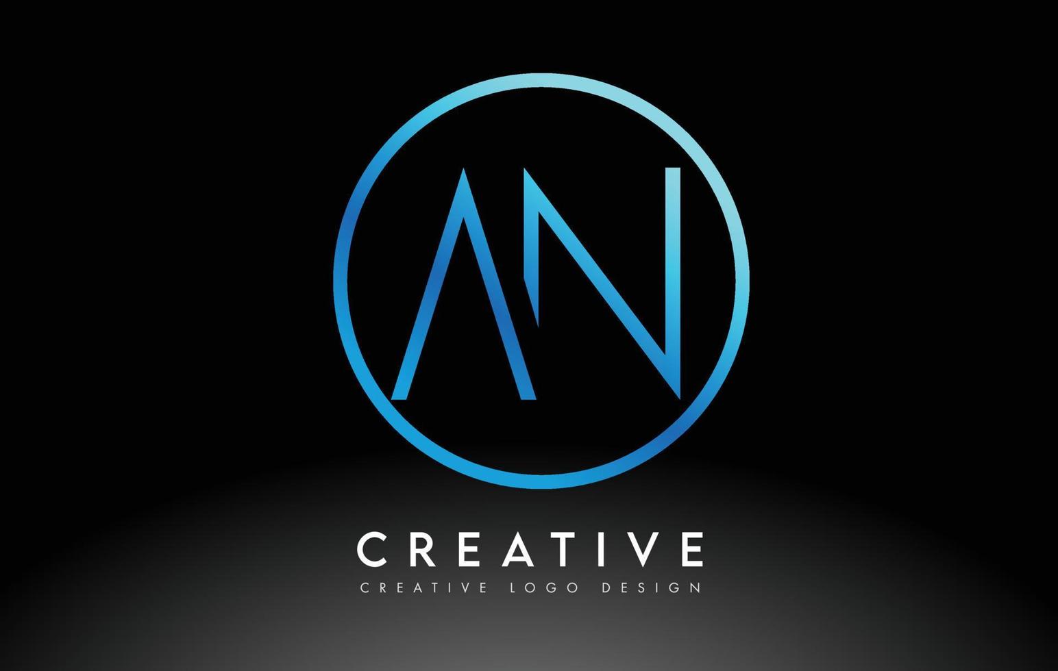 neonblå och bokstäver logotyp design slim. kreativt enkelt rent brev koncept. vektor