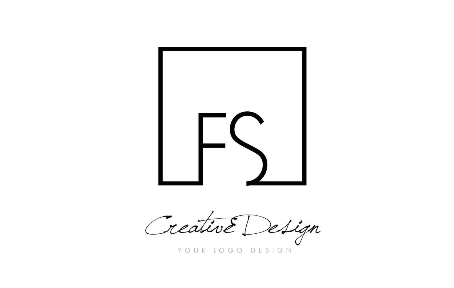 fs Square Frame Letter Logo Design mit schwarzen und weißen Farben. vektor