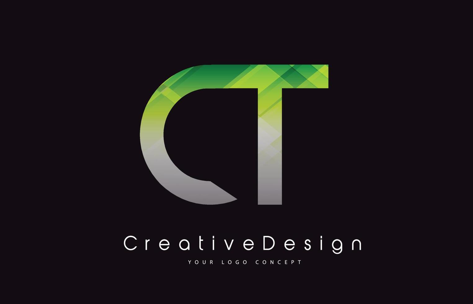 ct-Buchstaben-Logo-Design. grüne Textur kreative Symbol moderne Buchstaben Vektor-Logo. vektor