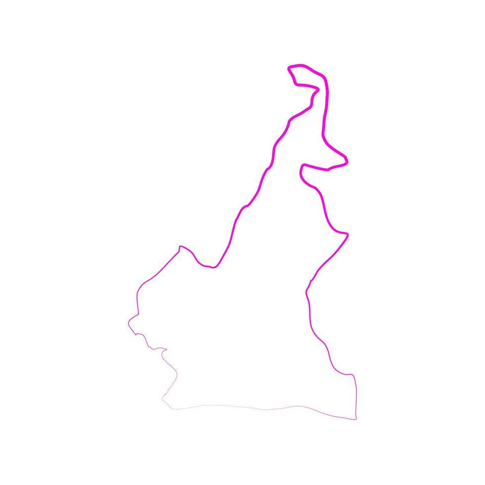 Kamerun karta på vit bakgrund vektor