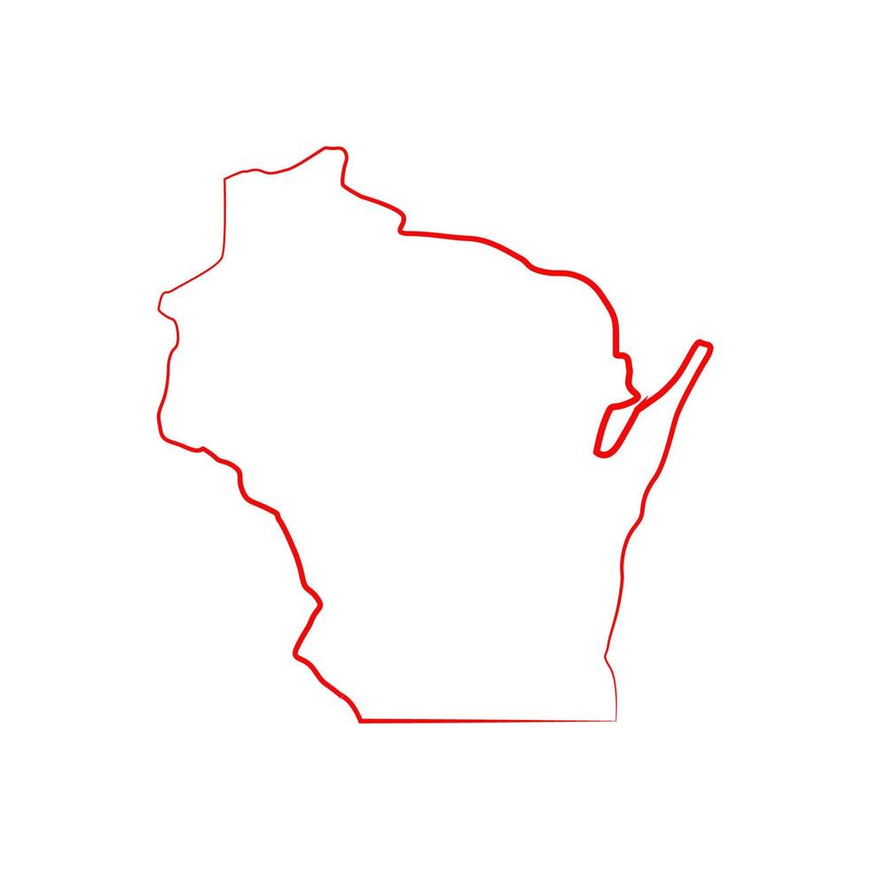 wisconsin karta på vit bakgrund vektor