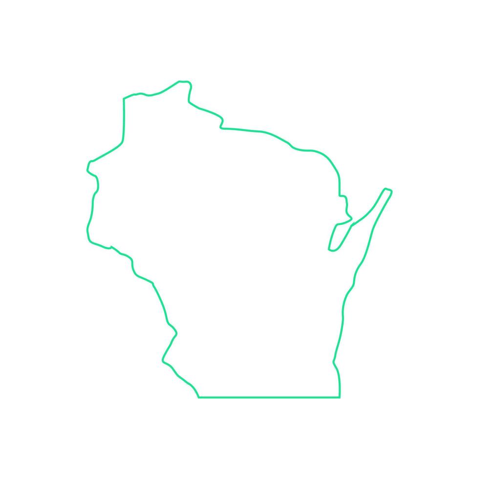 Wisconsin-Karte auf weißem Hintergrund vektor