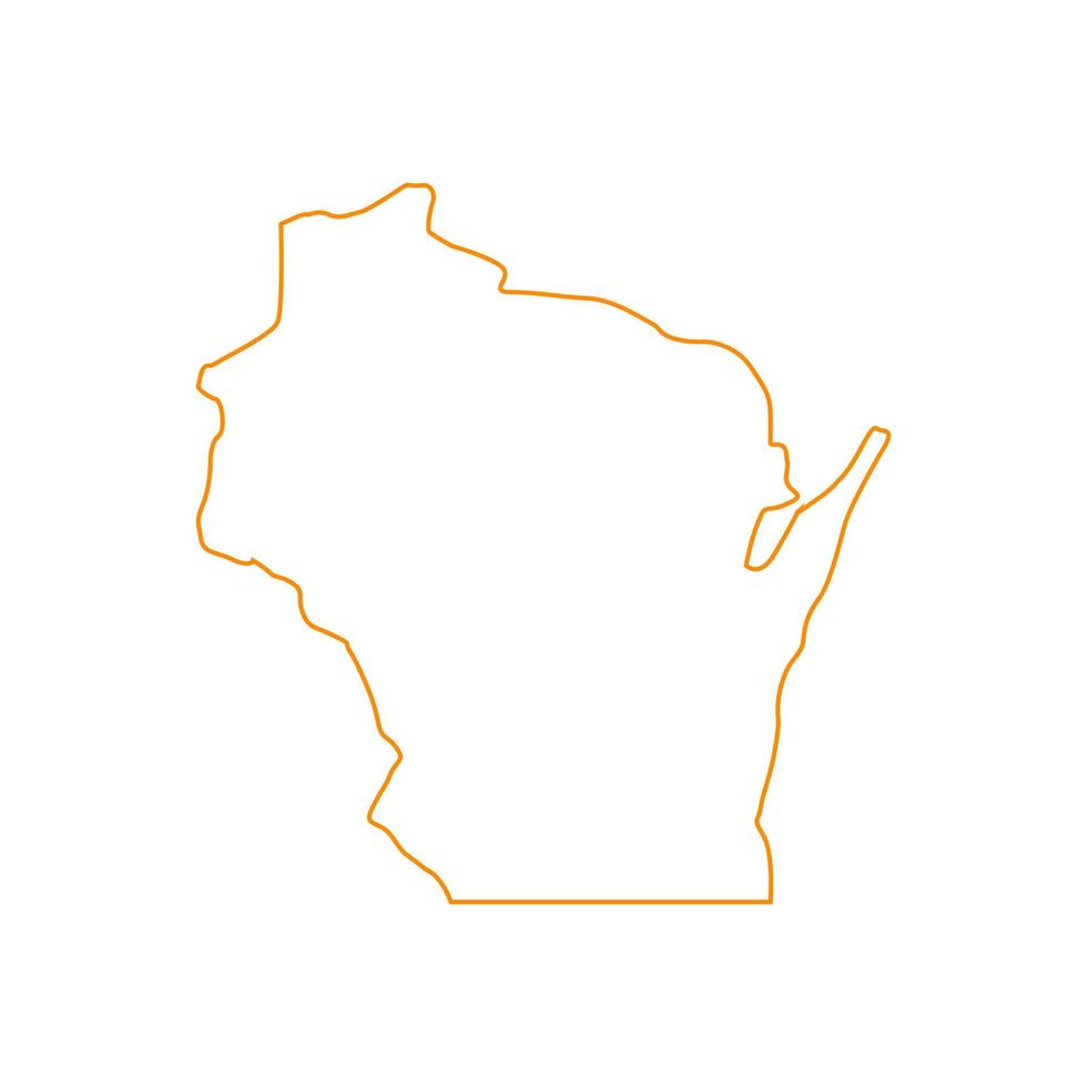 Wisconsin-Karte auf weißem Hintergrund vektor