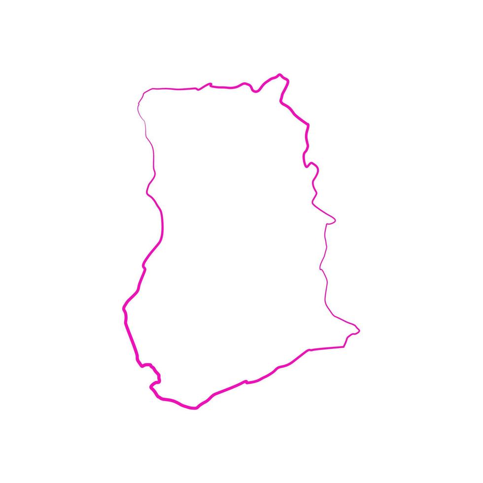 Ghana-Karte auf weißem Hintergrund vektor