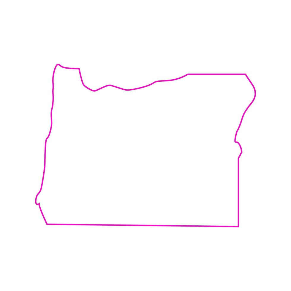 Oregon karta på vit bakgrund vektor
