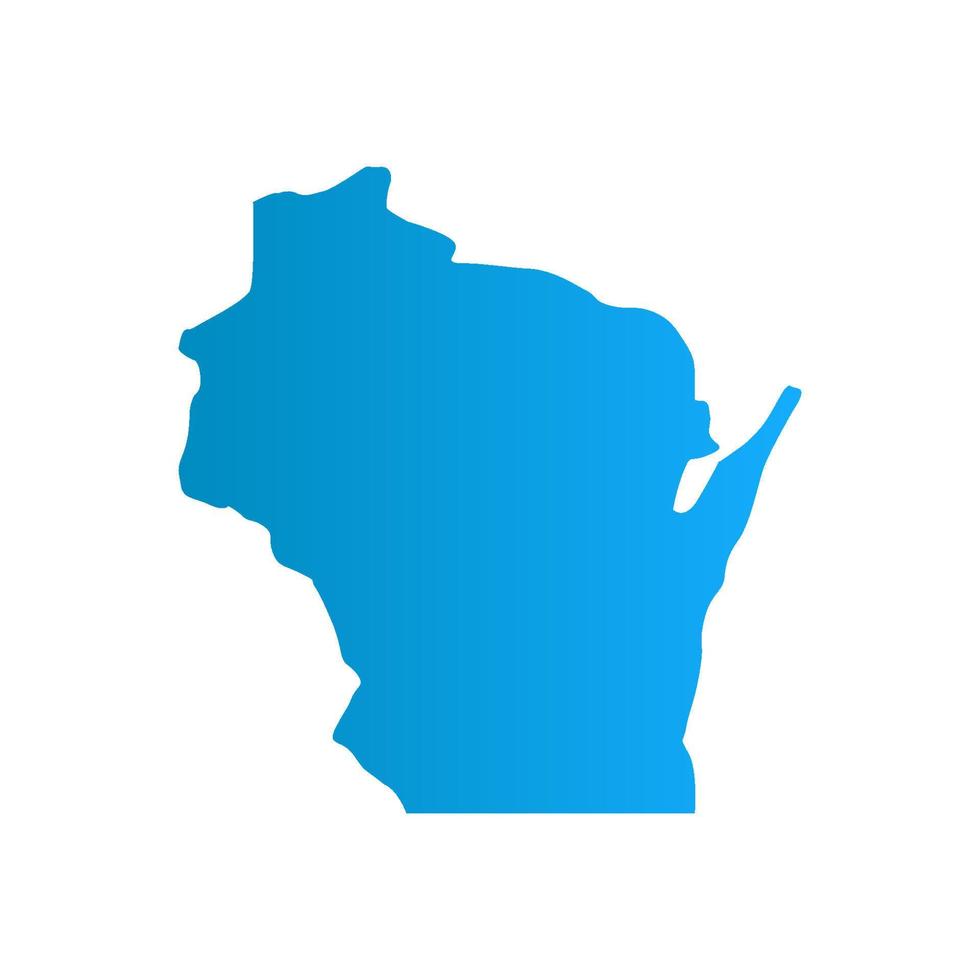 Wisconsin-Karte auf weißem Hintergrund vektor