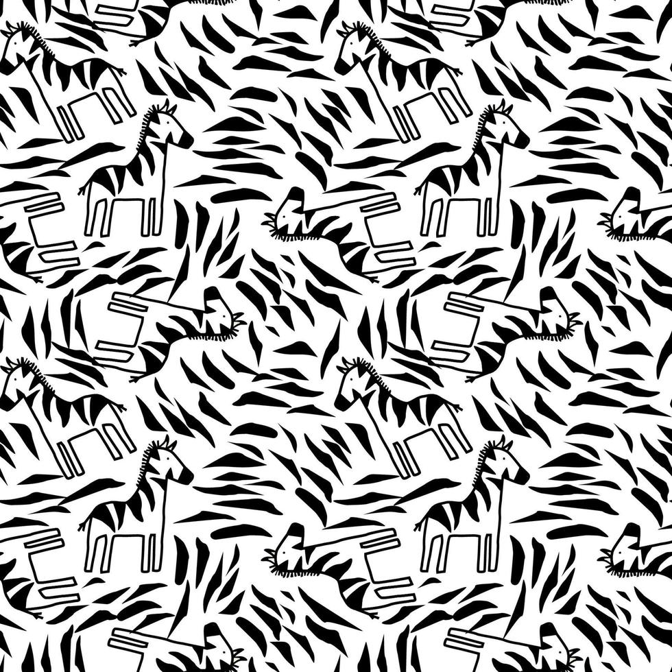 tecknad zebra sömlös upprepa mönster vektor