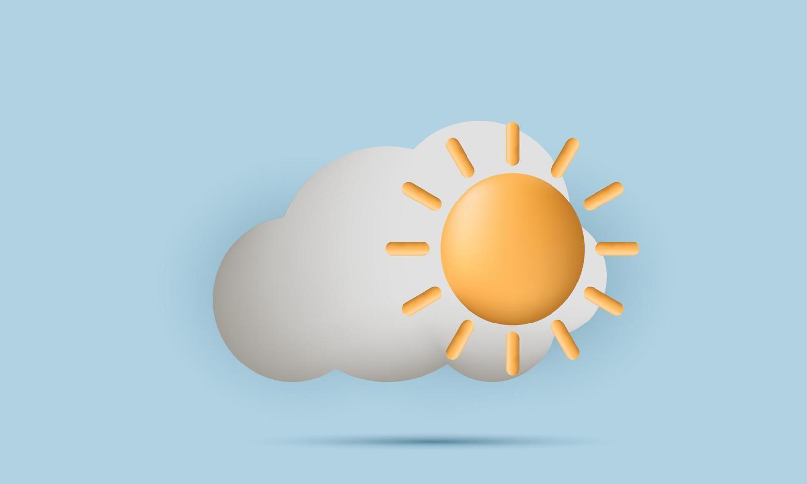 unik realistisk väderprognos molnig sol meteorologisk isolerad på vektor