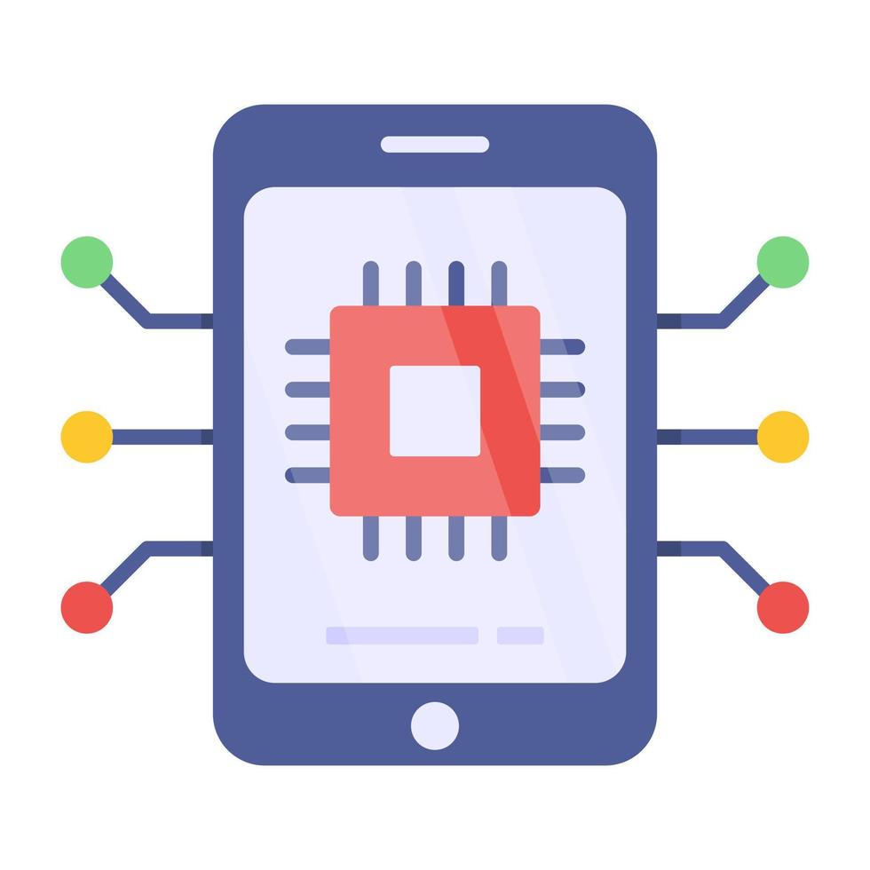 kreativ design ikon för mobilt chip vektor
