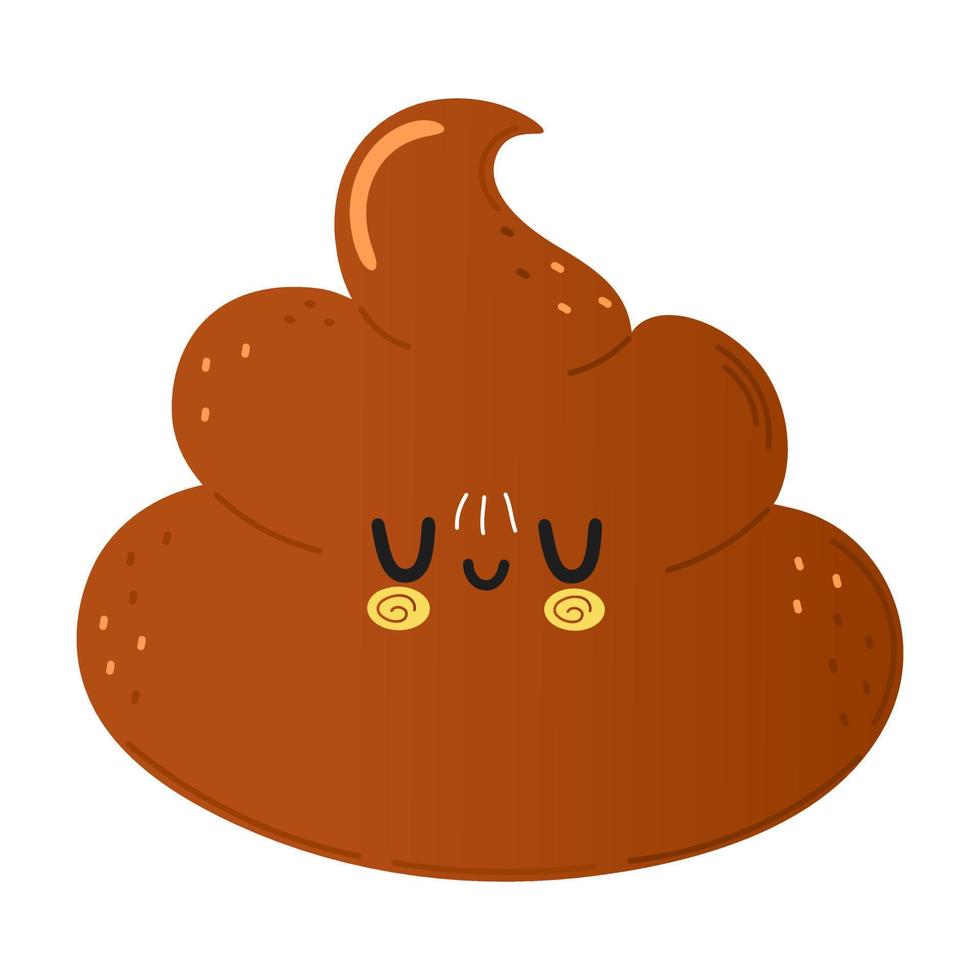 süßer lustiger Poop-Charakter. vektor hand gezeichnete karikatur kawaii charakter illustration symbol. isoliert auf weißem Hintergrund. Stuhlgang-Charakter-Konzept