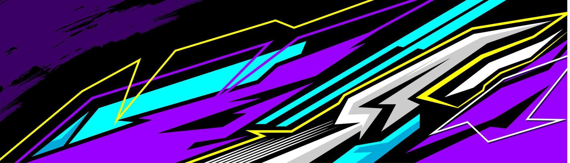 bil dekal wrap design vektor. grafisk abstrakt stripe racing bakgrund kit design för fordon, racerbil, rally, äventyr och livery vektor