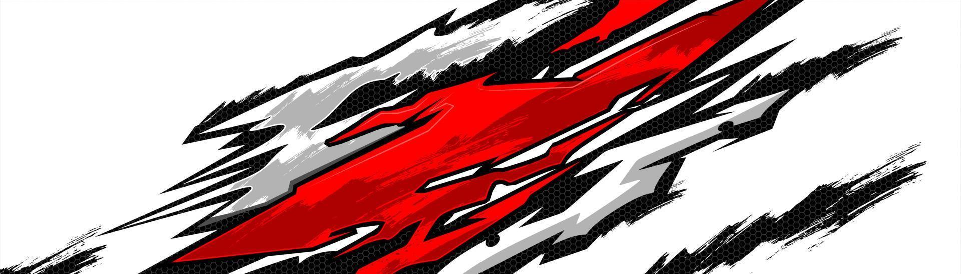 bil dekal design vektor. grafisk abstrakt stripe racing bakgrundssatsdesign för wrap-fordon, racerbil, rally, äventyr och livery vektor