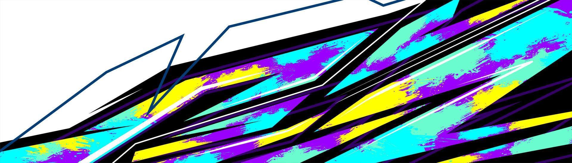bil dekal wrap design vektor. grafisk abstrakt stripe racing bakgrund kit design för fordon, racerbil, rally, äventyr och livery vektor