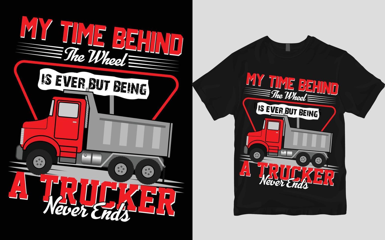 LKW-T-Shirt-Design vektor