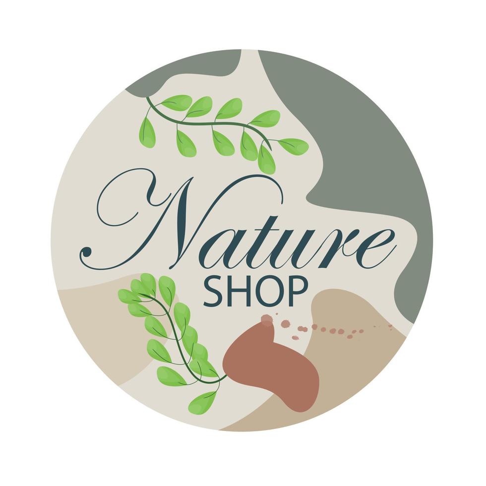 Naturlogo mit grünen Blattzweigen. niedlicher Design-Vektor-Illustrator für Logos und Symbole vektor