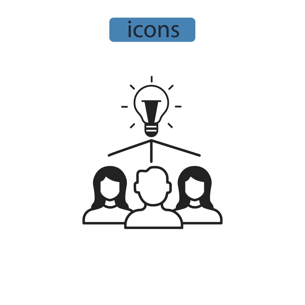 Brainstorming-Symbole symbolen Vektorelemente für das Infografik-Web vektor