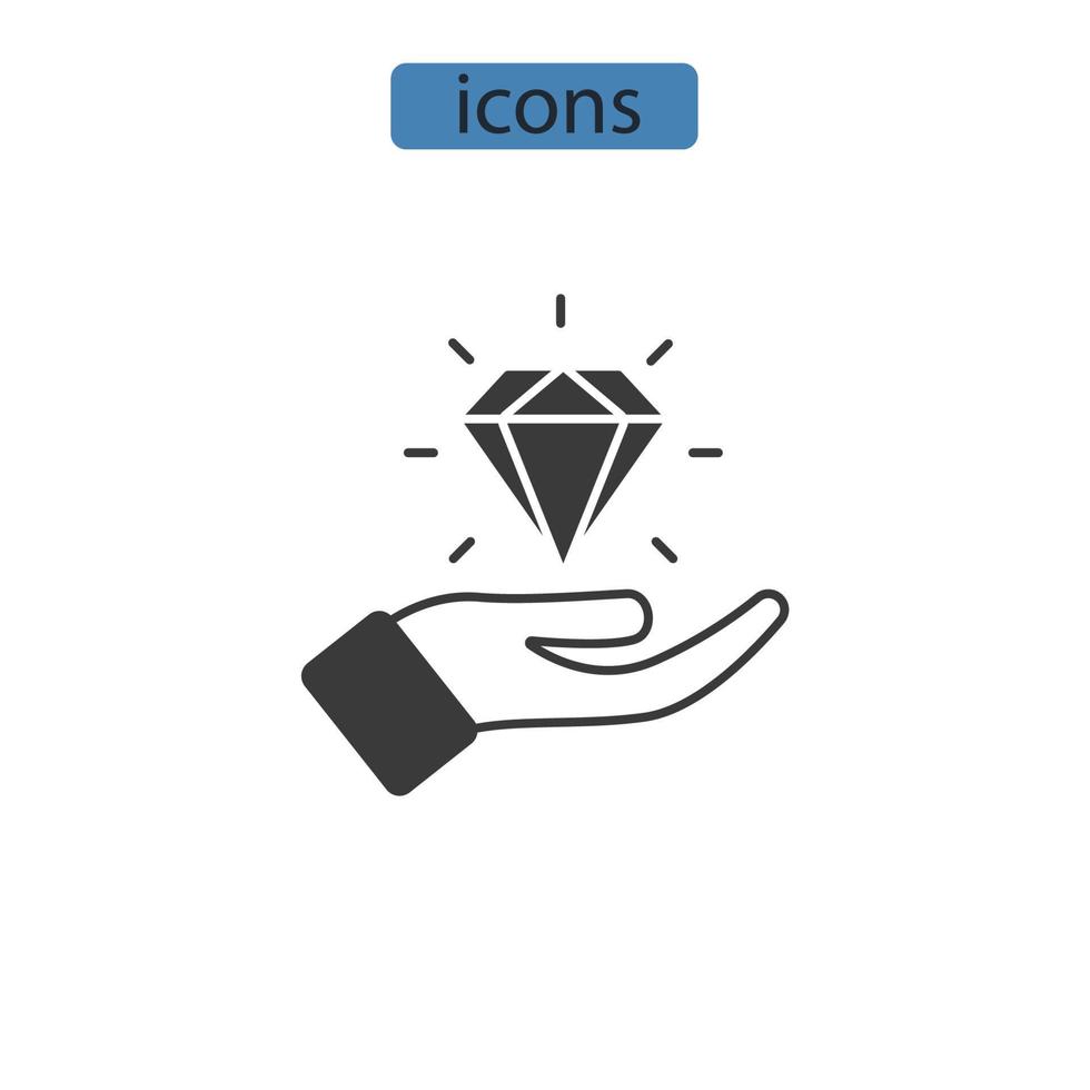 Wertversprechen Symbole symbol Vektorelemente für Infografik-Web vektor