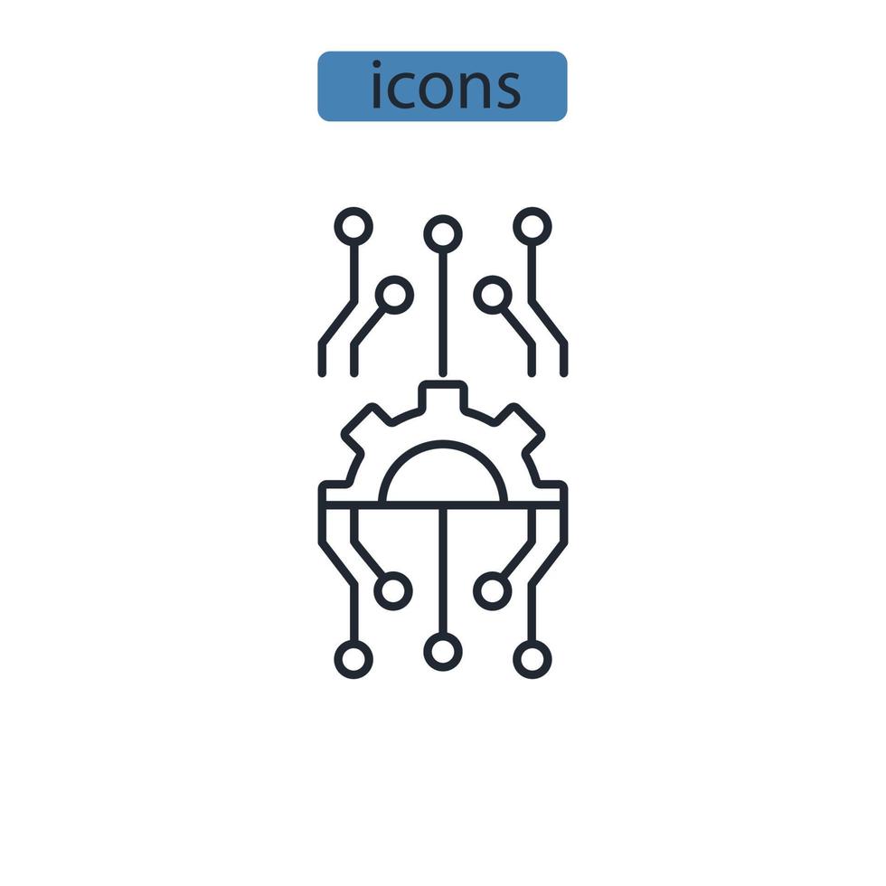 Technologie-Infrastruktur-Symbole symbolisieren Vektorelemente für das Infografik-Web vektor