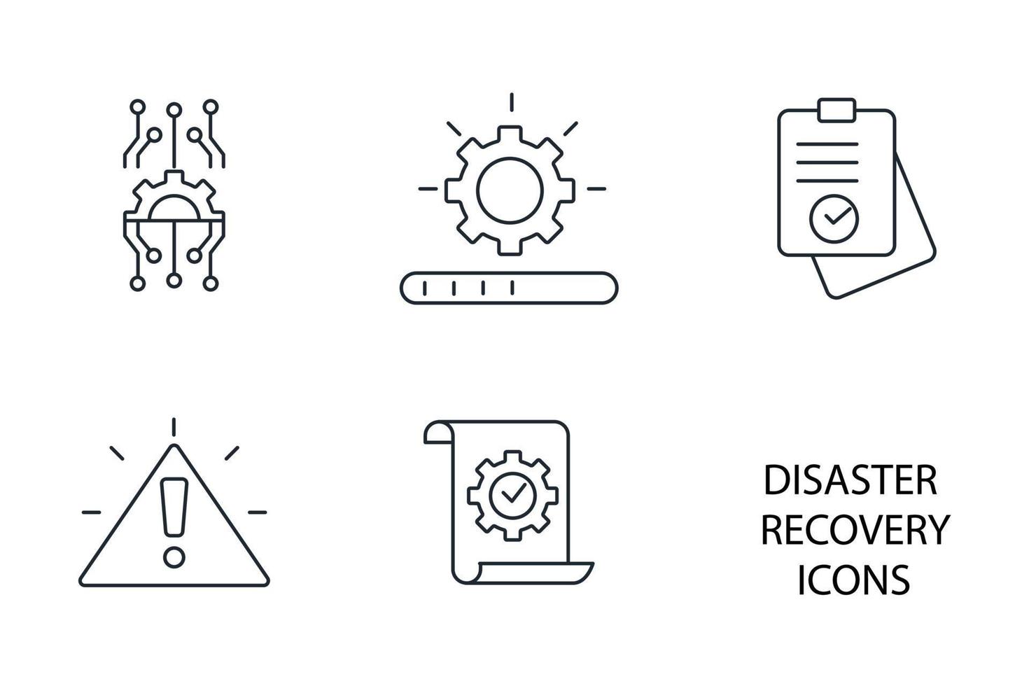 katastrofåterställning ikoner symbol vektorelement för infographic webben vektor