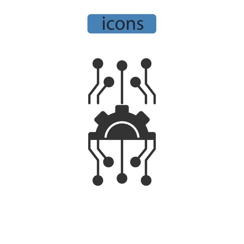 Technologie-Infrastruktur-Symbole symbolisieren Vektorelemente für das Infografik-Web vektor