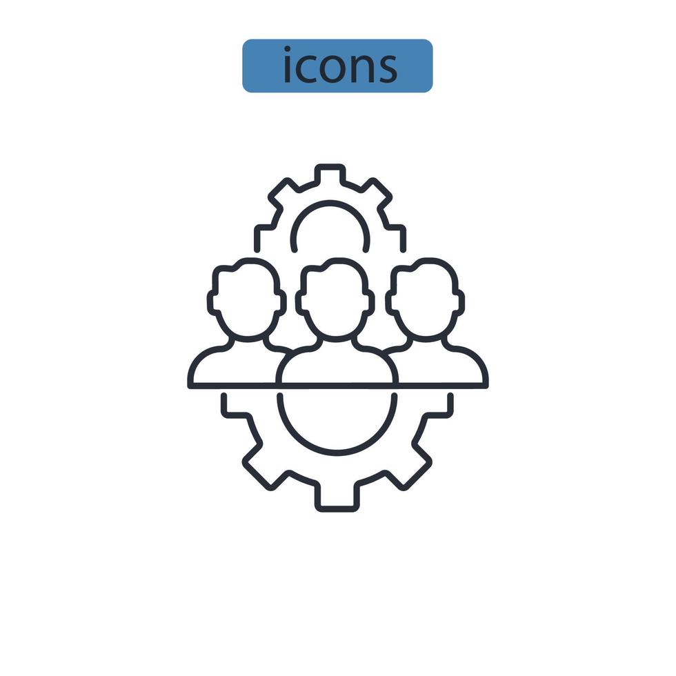 Teamarbeitsikonen symbolen Vektorelemente für infographic Netz vektor