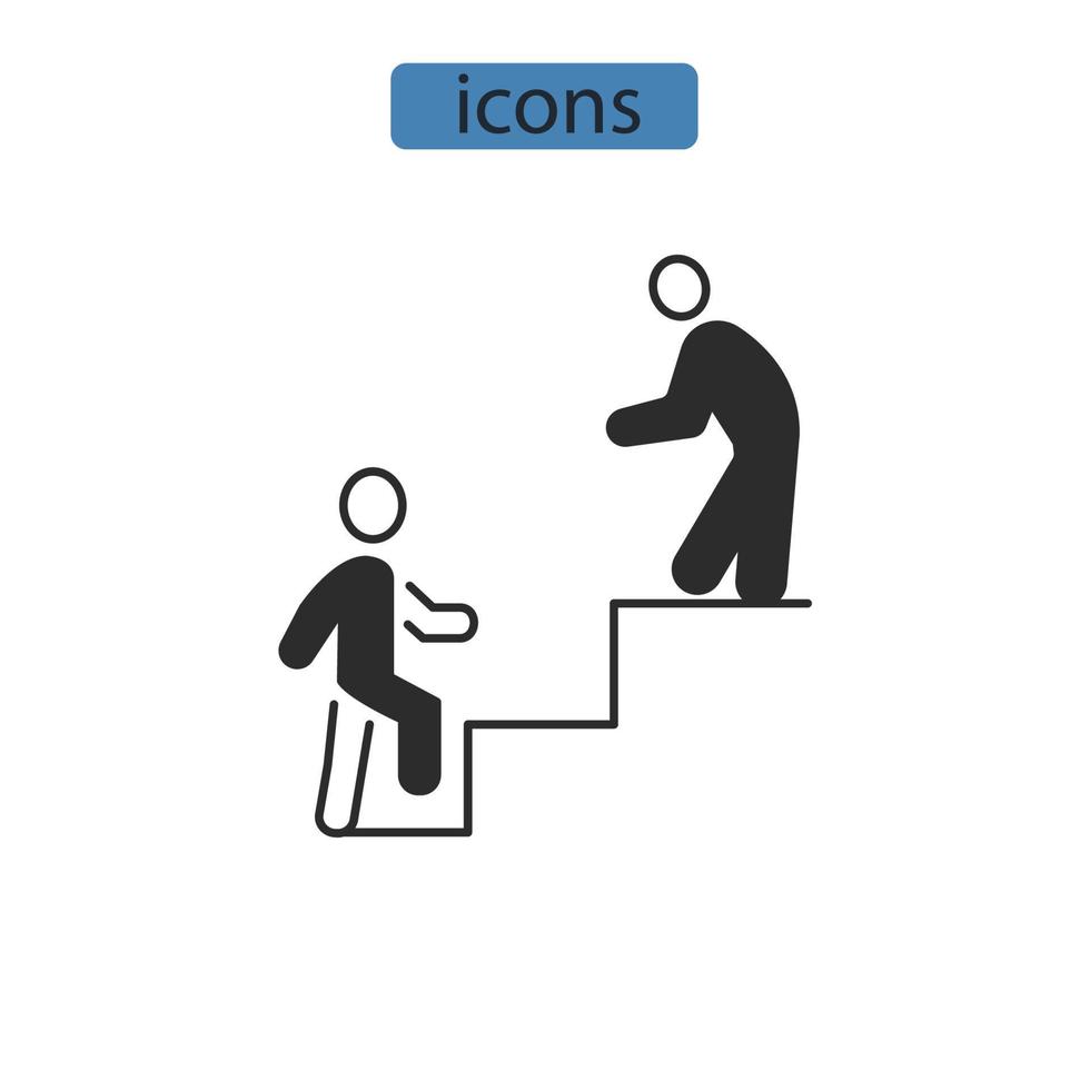 Mentor-Symbole symbolen Vektorelemente für das Infografik-Web vektor