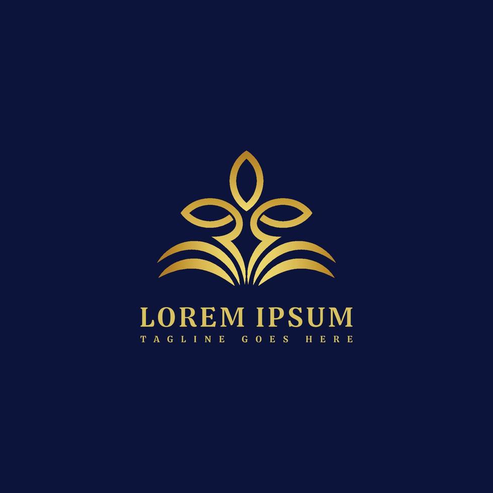 abstraktes elegantes luxus-blumen-logo-design vektor
