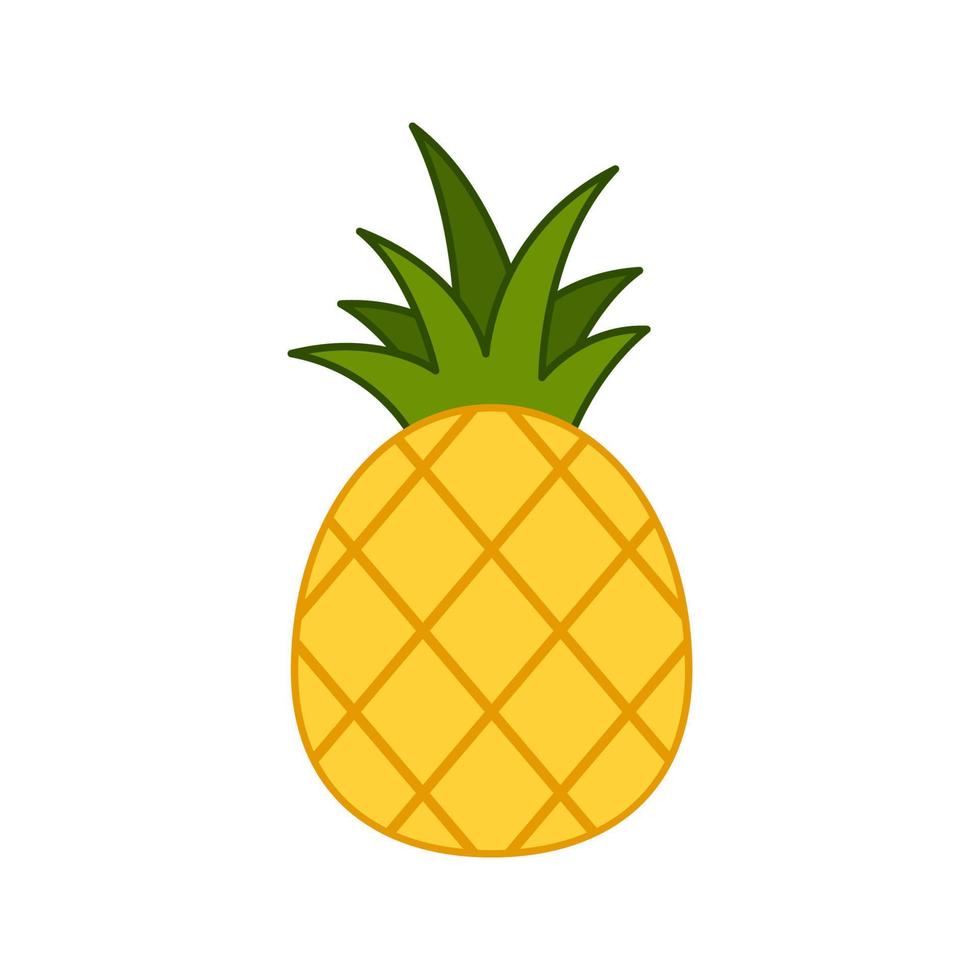 Ananas lokalisiert auf weißem Hintergrund vektor
