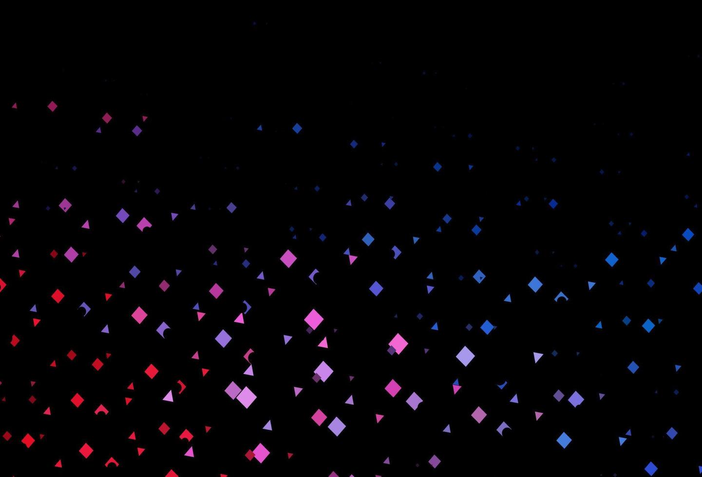 mörkblå, röd vektormall med kristaller, cirklar, rutor. vektor