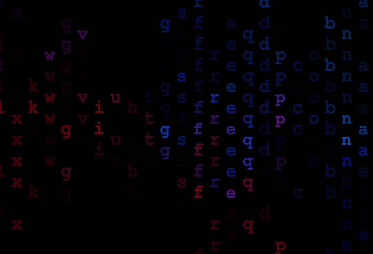 dunkelblaues, rotes Vektormuster mit ABC-Symbolen. vektor