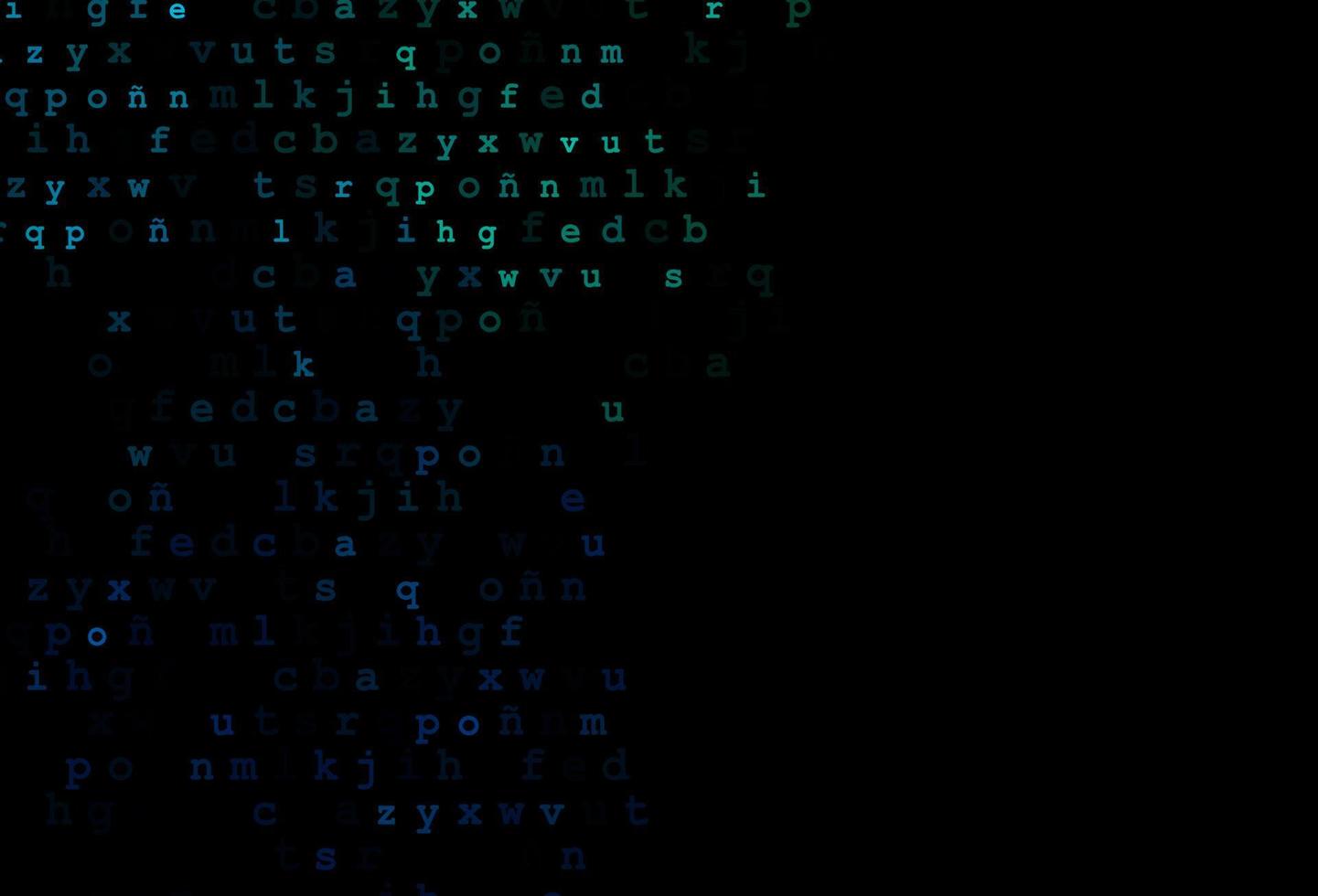 dunkelblaue, grüne Vektorvorlage mit isolierten Buchstaben. vektor