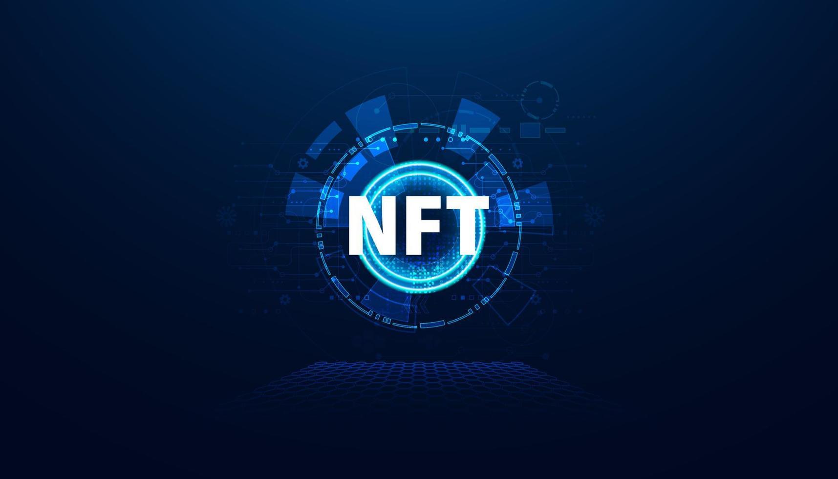 abstrakt ntf digital bildkoncept oersättlig token den enda originalkonsten i systemet. på en modern bakgrund futuristisk digital vektor