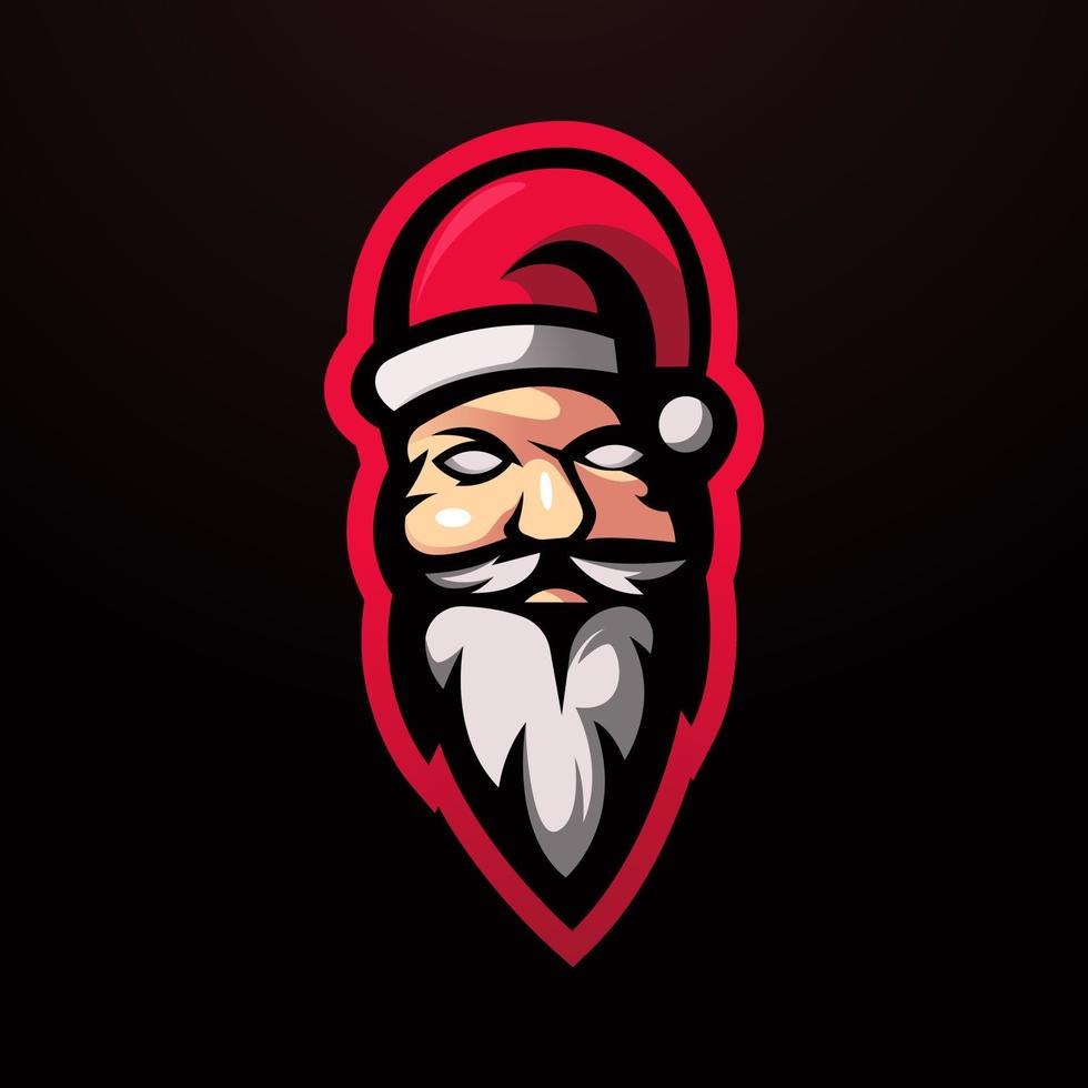 weihnachtsmann-maskottchen-logo-designillustration vektor