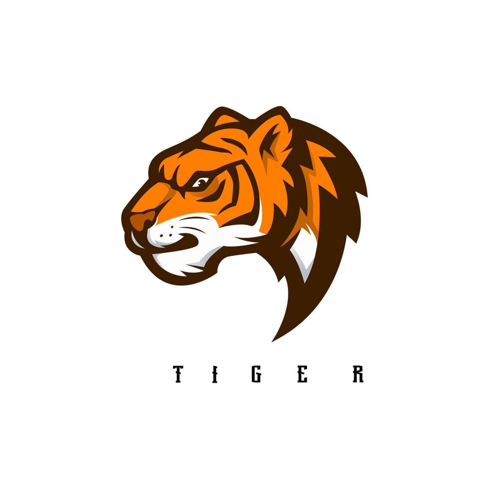 Tiger Maskottchen Logo Design Illustration für Sportverein oder Team vektor