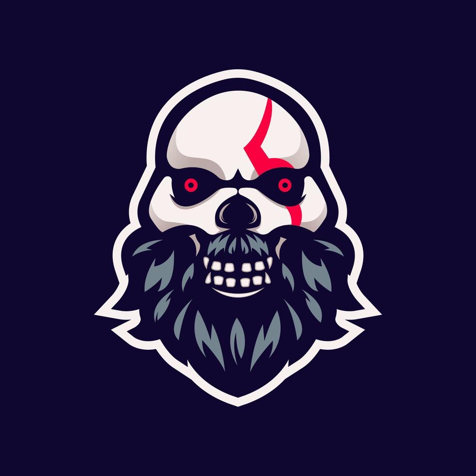 skalle esport maskot logotyp design illustration vektor