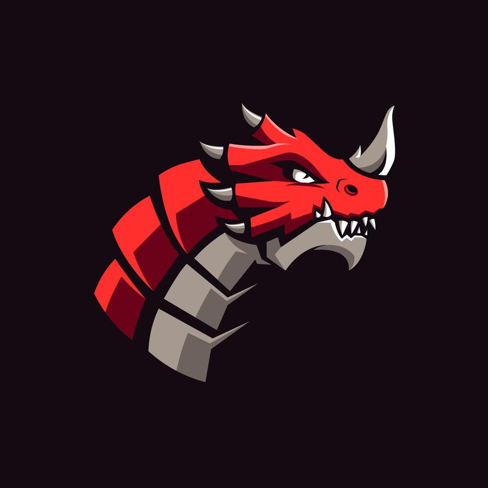 red dragon maskot logotyp design illustration vektor